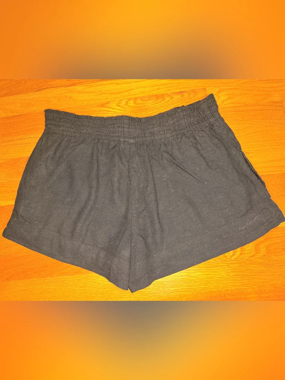 A New Day Black Linen Blend Pull On Shorts Size M Coastal Summer